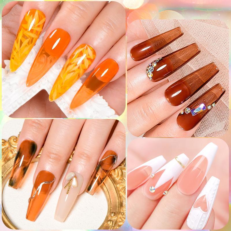 Jelly Crystal Gel Nail Polish Set, 26pcs Translucent Color Nail Gel with Sheer Ice Clear Effect, Nail Art & Nail Polish for Women & Girls, Christmas Gift