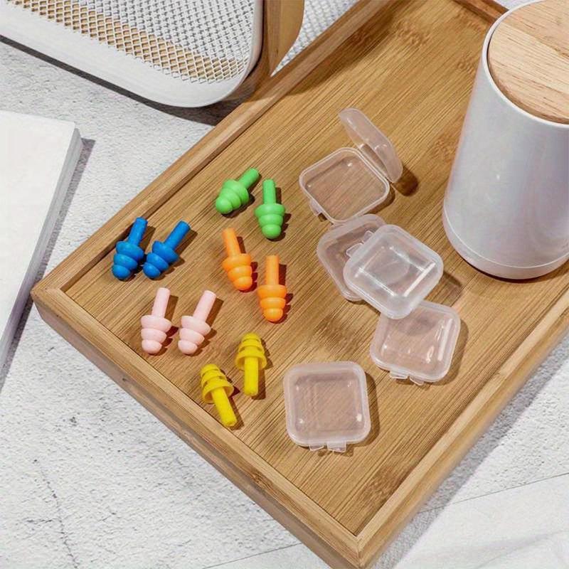 Random Color Silicone Earplugs, 5 Counts Reusable Earplugs, Noise Reduction Earplugs, Earplugs for Swimming, Learning, Sleeping, Sports & Outdoor