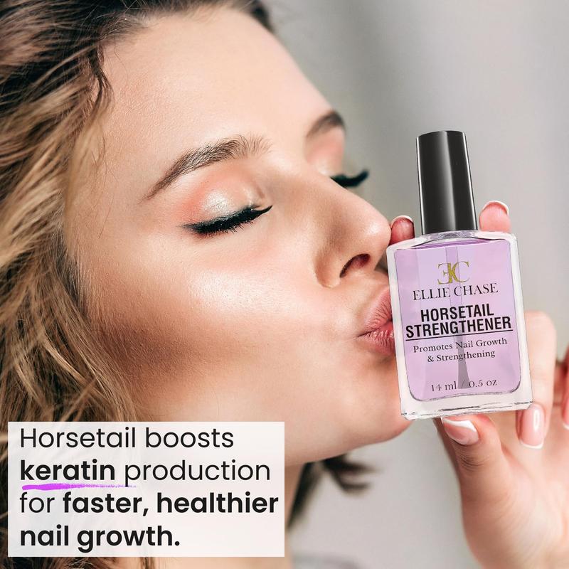 Horsetail Nail Strengthener, Growth, Hardener, Repair Treatment Polish 0.5 OZ Help Splits, Breaks, Thin, Weak, Chipped, Damaged, Cracked, Peeling Nails Grow Strong Hard Thicker Nails