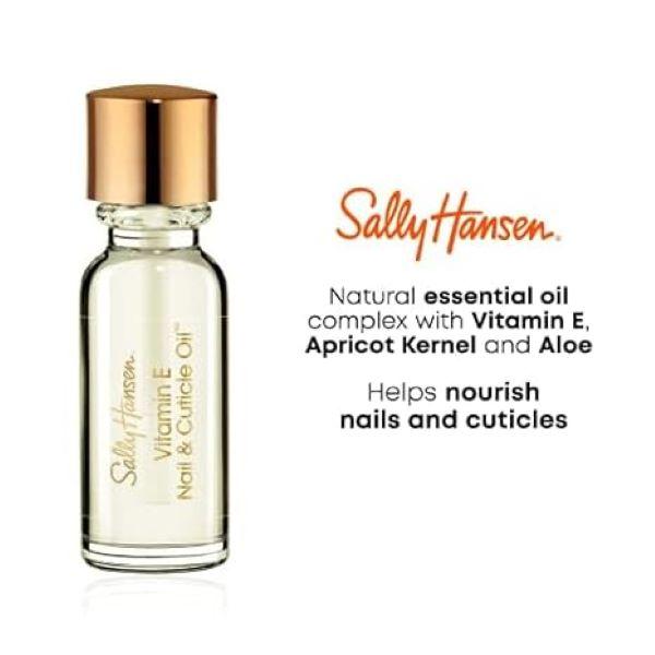 Sally Hansen Vitamin E Nail and Cuticle Oil, 0,45 FI Oz - Moisturizing and Nourishing