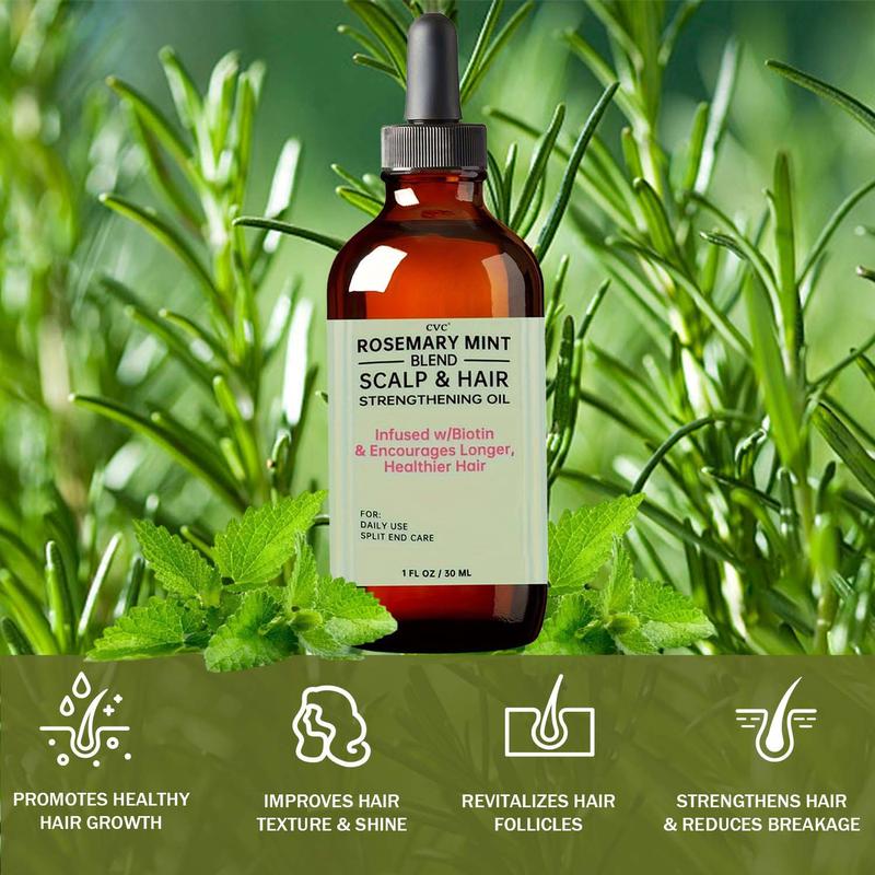 CVC Rosemary Mint Scalp & Hair Strengthening Oil | Boosts Hair Growth & Nourishes Scalp | Daily Split-End Care with Biotin