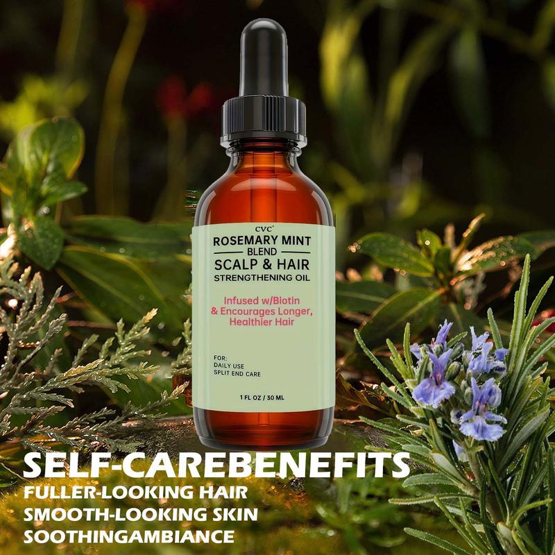 CVC Rosemary Mint Scalp & Hair Strengthening Oil | Boosts Hair Growth & Nourishes Scalp | Daily Split-End Care with Biotin