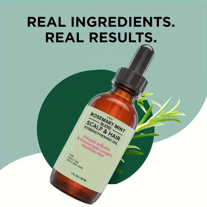 CVC Rosemary Mint Scalp & Hair Strengthening Oil | Boosts Hair Growth & Nourishes Scalp | Daily Split-End Care with Biotin