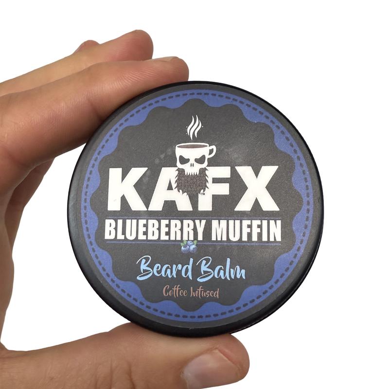 KAFX Blueberry Muffin Coffee Infused Beard Balm Softens Beard and Hydrates Skin Provides Hold Coconut Cocoa