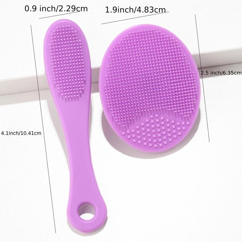 Silicone Facial Cleansing Brush Set, 2pcs Comfort Facial Scrubber Set, Professional Skincare Tools for Home and Travel