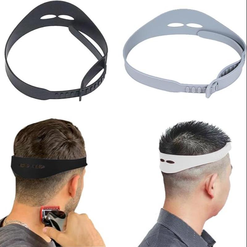 2pcs Adjustable Shaving Template, Silicone Hair Cutting Strap, Hair Cutting Guide, Hair Cutting Aid Tool for Men,  Hair Styling Tools