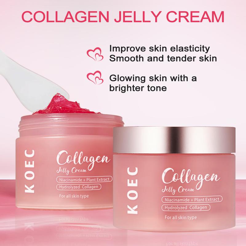 KOECCollagen Niacinamide Jelly Cream(Nano Collagen+Niacinamide)-Instant Glow Booster|Strengthens Skin Barrier+Deep Hydration+Reduce Dryness+For All Skin Types+For Sensitive Skin l Facial Moisturizer