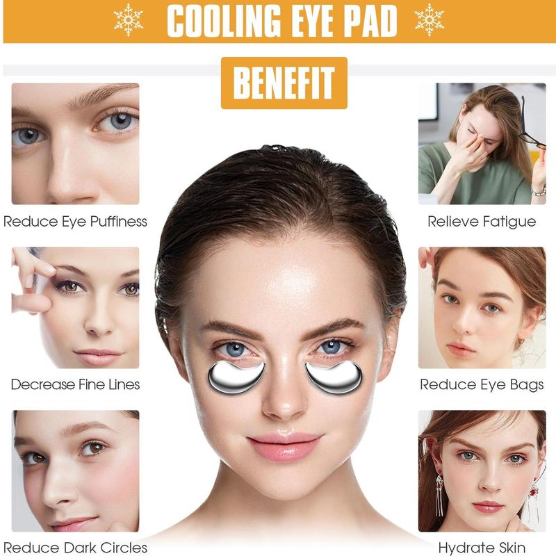 Eye Patch Cold Compress Stick for Relieve Eye Problems, 1 Pair Eye Patch Cold Compress Pad for Helping Absorb Eye Mask and Eye Cream, Manual Massage Tool for Eye Care