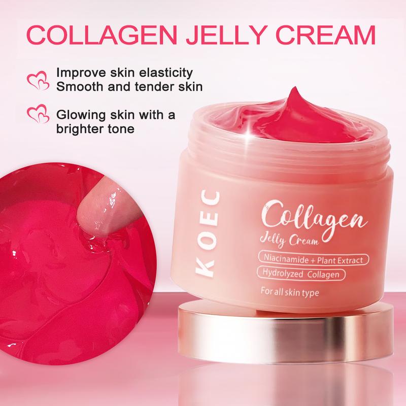 KOECCollagen Niacinamide Jelly Cream(Nano Collagen+Niacinamide)-Instant Glow Booster|Strengthens Skin Barrier+Deep Hydration+Reduce Dryness+For All Skin Types+For Sensitive Skin l Facial Moisturizer