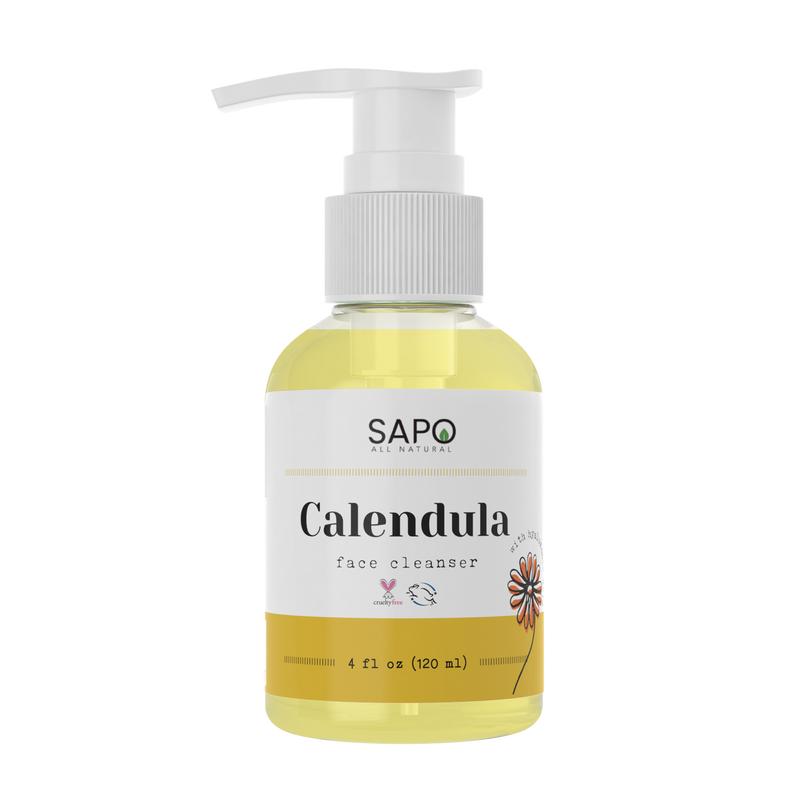 Sapo All Natural Calendula Face Cleanser with Coconut Oil & Hyaluronic Acid - Soothes and Purifies Facial Moisture