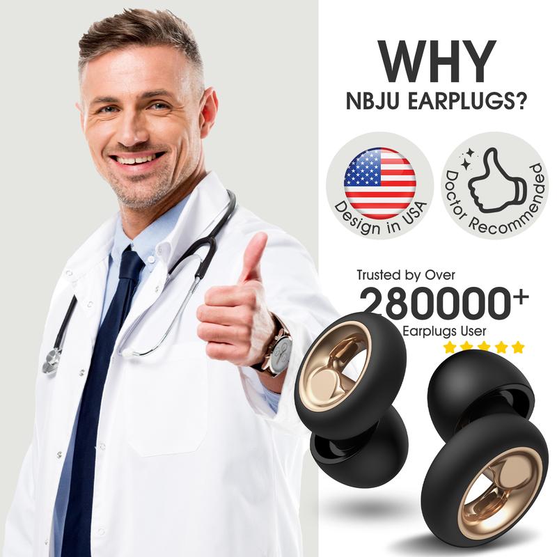 「Christmas Gift」Ear Plugs for Sleeping Noise Cancelling, Reusable Soft Silicone Earplugs Hearing Protection for Concerts, Social Gatherings, Studying, Travel, Swimming, Snoring, Working-Versatile Ear Tip Sizes Comfort Lightweight