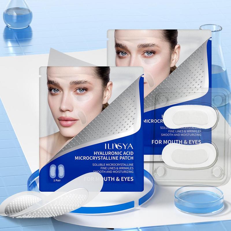 Hyaluronic Acid Micro-needle Patches for Mouth & Eyes, 2 Pairs Moisturizing Eye Patches, Eye Care Products for Women & Men, Daily Skincare Products