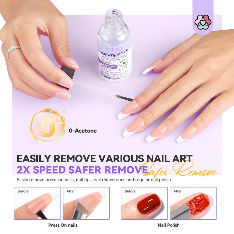 SAVILAND Fast Nail Glue Remover Kit: Press-on Nails Cuticle Oil Pen Vitamin E Castor Oil Complete with Cuticle Tools Nail care & Manicure treatments