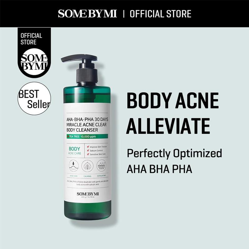 [SOME BY MI] AHA.BHA.PHA 30 Days Miracle Clear Body Cleanser 400g, Mild Exfoliating Daily Acne Body Wash for Acne Prone Skin - Deep Cleanses Back Acne and Sebum, Korean Body Care, Viral Clear Body Cleanser