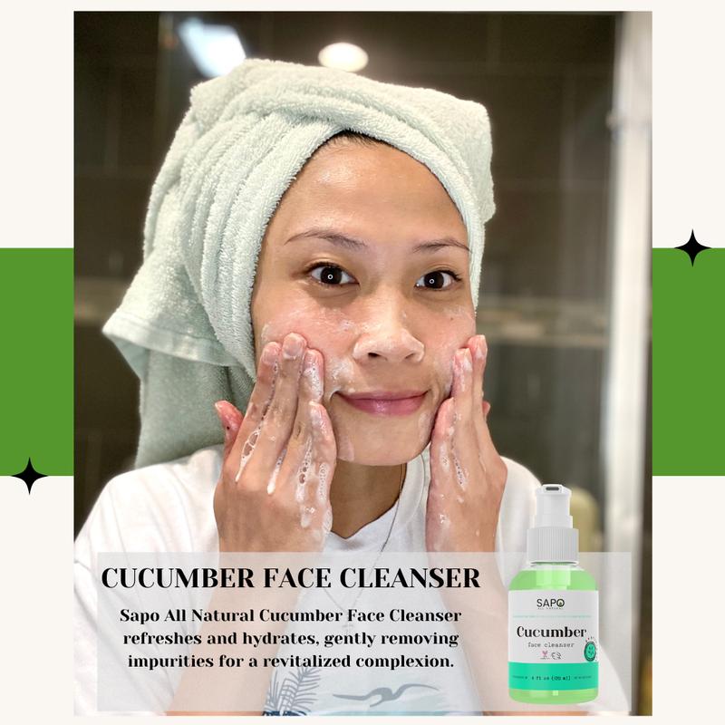 Sapo All Natural Cucumber Face Wash - A Hydrating, Moisturizing & Vegan Facial Cleansing Product That Brings Comfort & Skin Repair for Radiant Skin