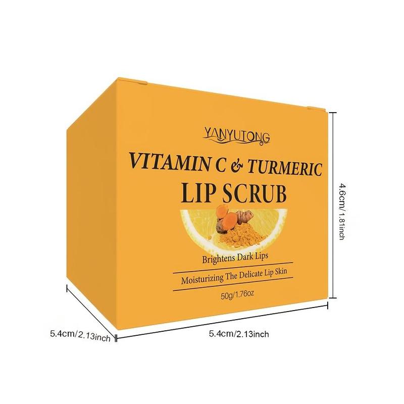 Vitamin C & Turmeric Lip Scrub, 2 Counts set Exfoliating Lip Scrub, Moisturizing Lip Care Product for Women & Girls