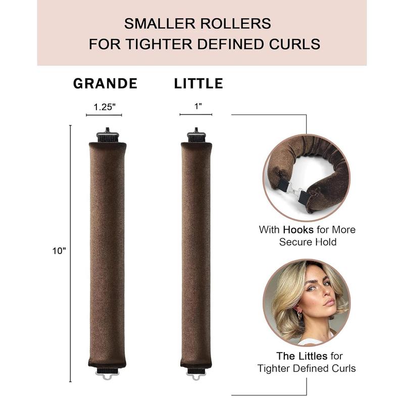 Overnight Blowout 3 Rods Heatless Hair Curler to Sleep in Satin Heatless Curls No Heat Hair Rollers for Short Hair Blowout Look Long Hair Styling Tools Brown