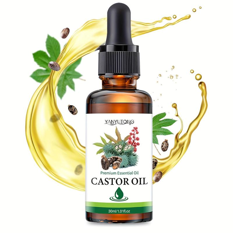 Castor Oil, Cold Pressed Unrefined Castor Oil for Dry Hairs, Skin & Nails, Deeply Moisturizing Hair Care Oil, Hair Care Product for Women & Men