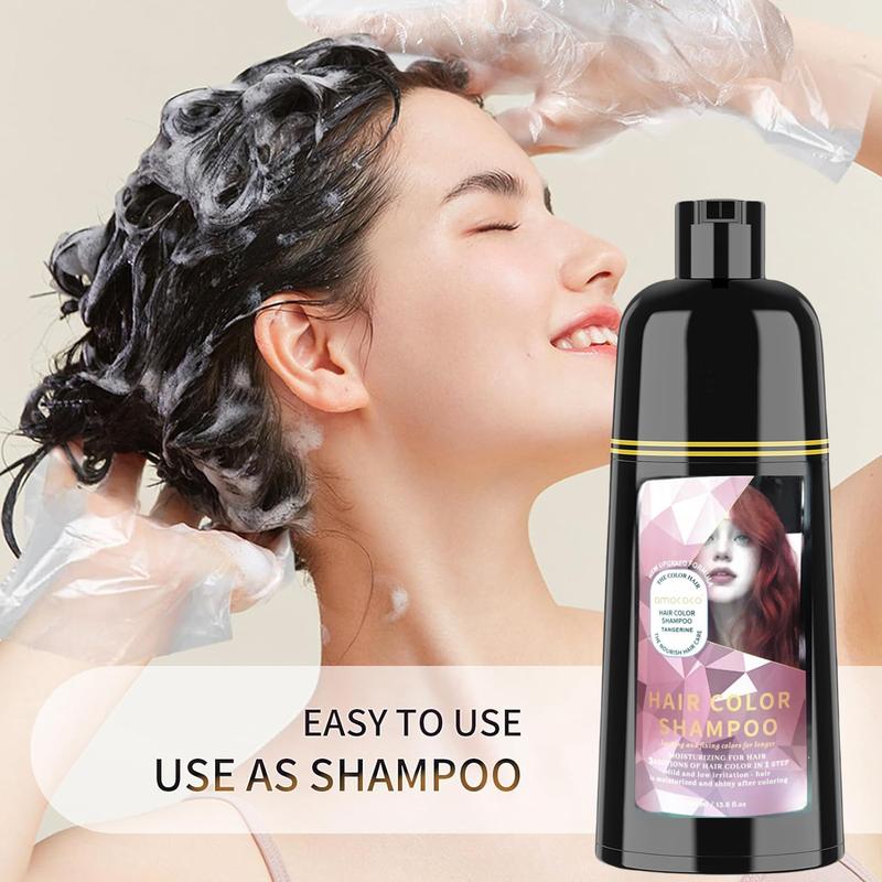 Unisex 500ml Black Hair Color Shampoo - Instant 3 in 1 - 99.9% Gray Hair Coverage - Herbal Ingredients - Multiple Colors Available - Plant Hair Dye - Haircare Summer Gift - Nourishing Conditioner  Cleanser Pack Pack