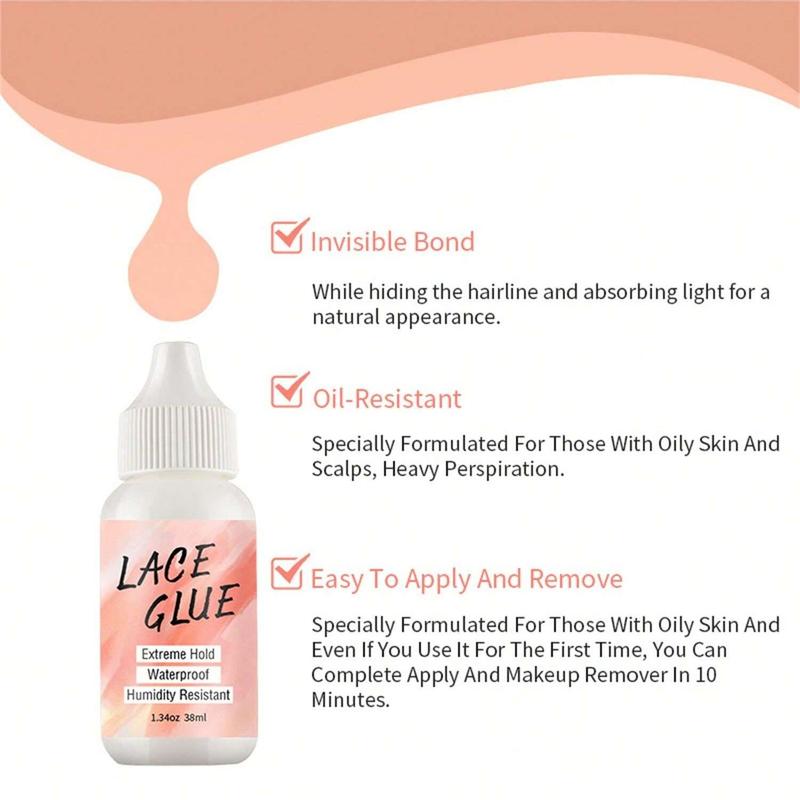 Lace Glue Remover for Wigs, Waterproof Quick Drying Hair Glue Remover, Hair Styling Gel for Wigs, Hair Clips, Hair Extensions