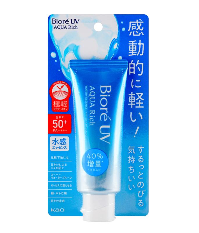 Kao Biore UV Aqua Rich Watery Essence SPF 50+ PA++++ Facial Lightweight Skincare Sunscreen Moisturize Comfort