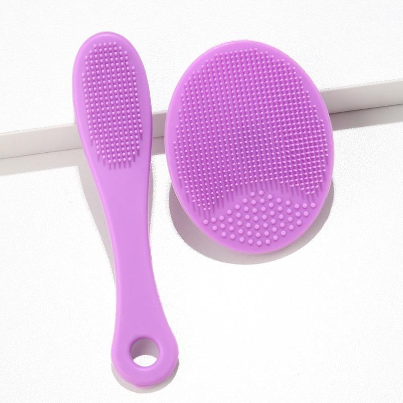 Silicone Facial Cleansing Brush Set, 2pcs Comfort Facial Scrubber Set, Professional Skincare Tools for Home and Travel