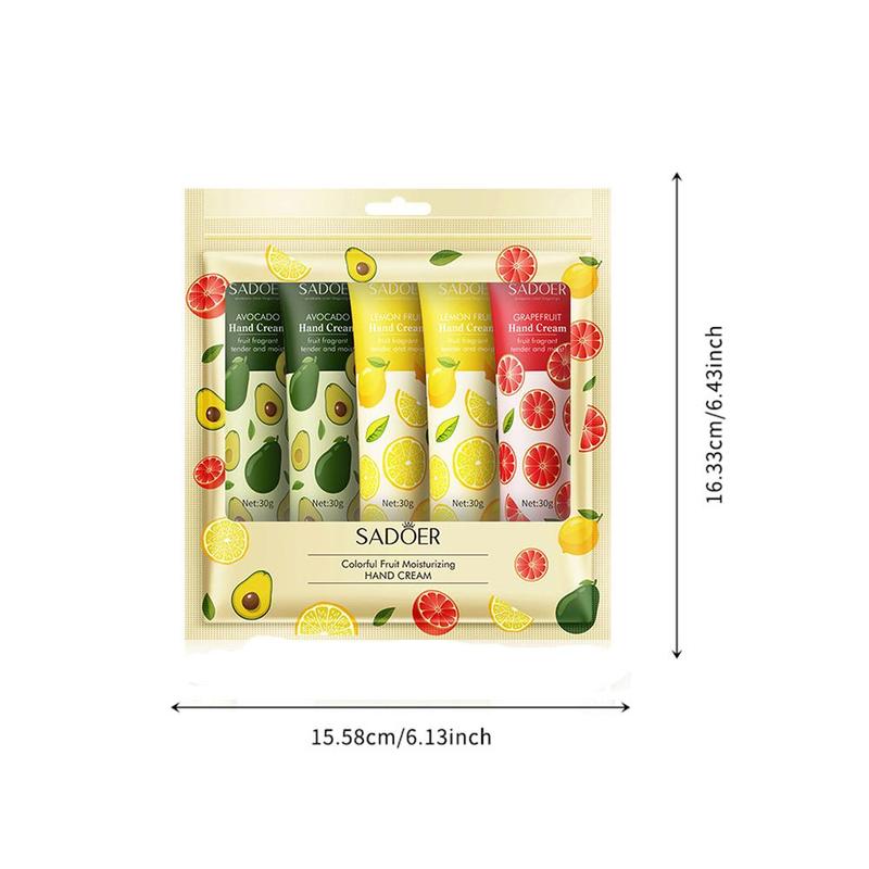 5pcs set Hydrating & Moisturizing Hand Cream Set, Fruit-scented Hand Creams For Soft Skin, Christmas Gift