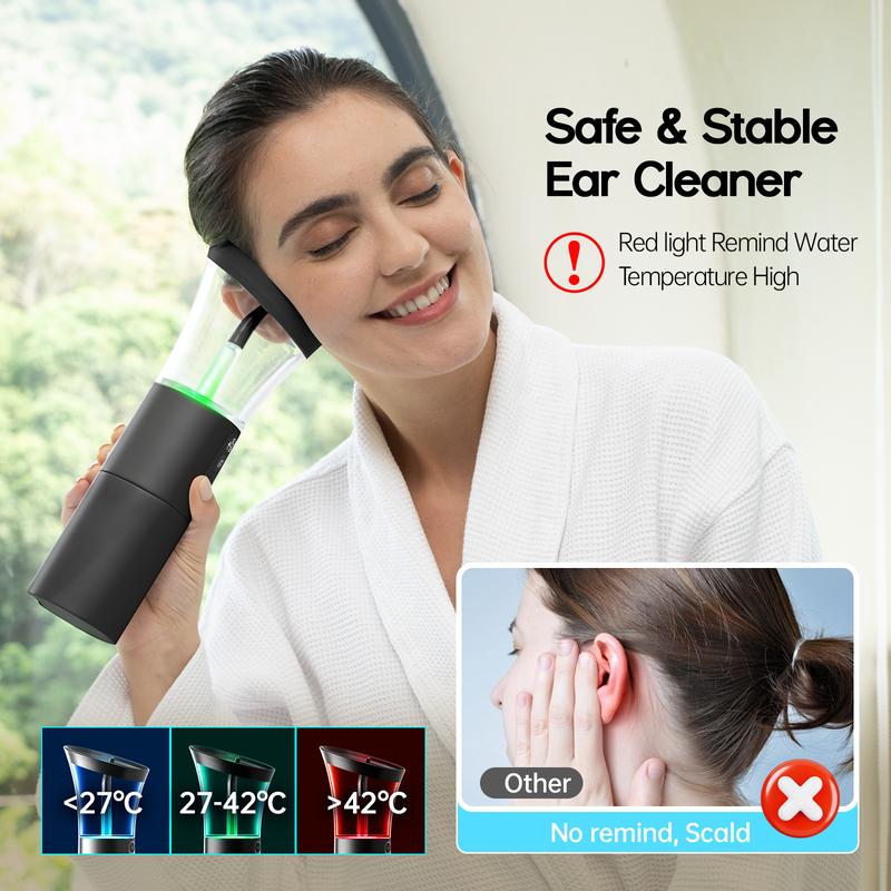 Morfone Ear Wax Removal, Electric Ear Cleaning Kit Effective & Safe Ear Cleaner Irrigation Flushing System 4 Pressure Modes for Ear Wax Buildup, Water Resistant Ear Cleaning Tool USB Rechargeable