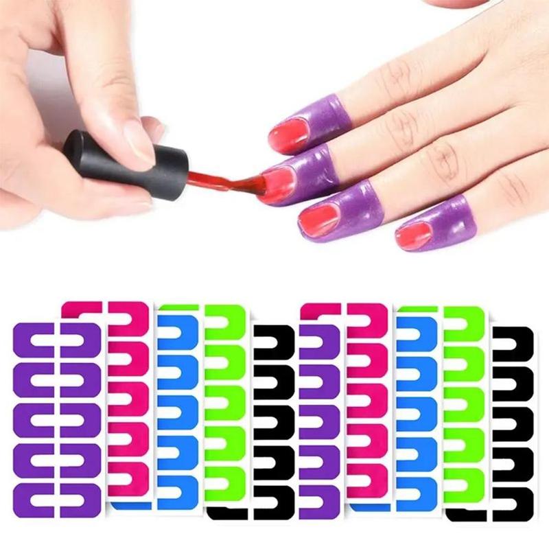 U-shaped Nail Polish Protector, 10pcs set Anti-overflow Nail Polish Barrier, Hot Stamping for Nail Polish, Nail Art Tool