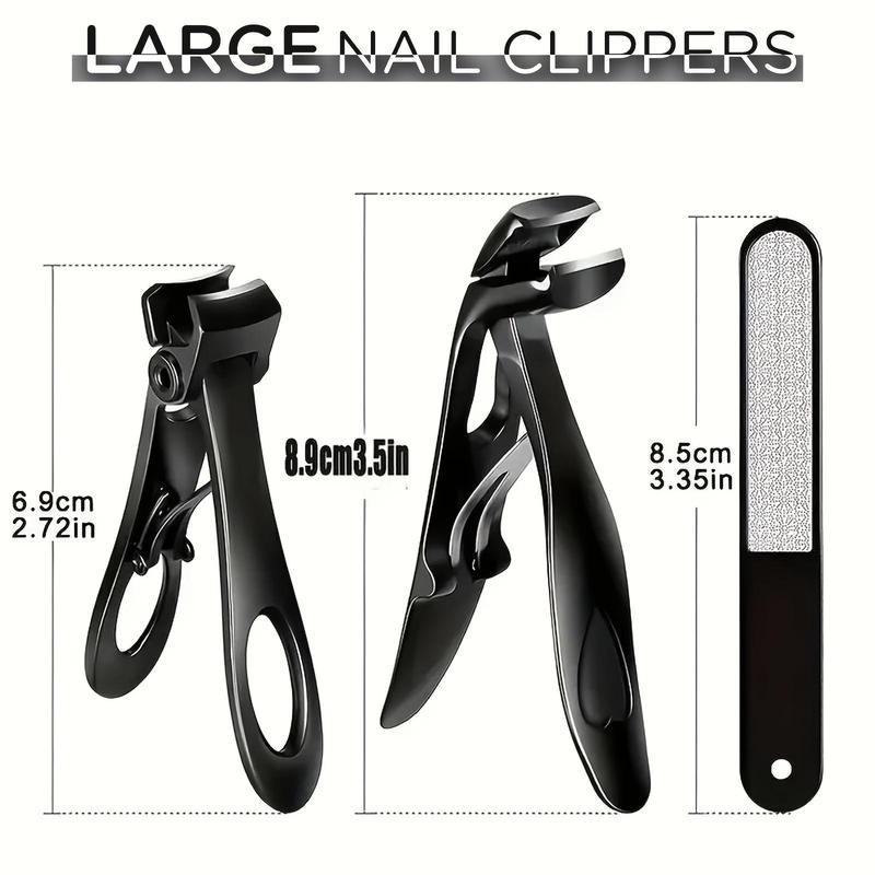 Nail Clippers Set, 3 Counts set Wide Jaw Fingernail Clippers & Angled Head Toenail Clippers for Thick Nail, Professional Nail Clippers for Men & Women