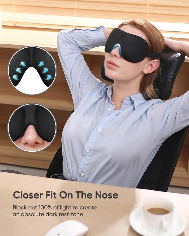 Sleep Mask for Side Sleeper 3 Pack, Blackout 3D Eye Mask for Sleeping, Night Blindfold for Men Women