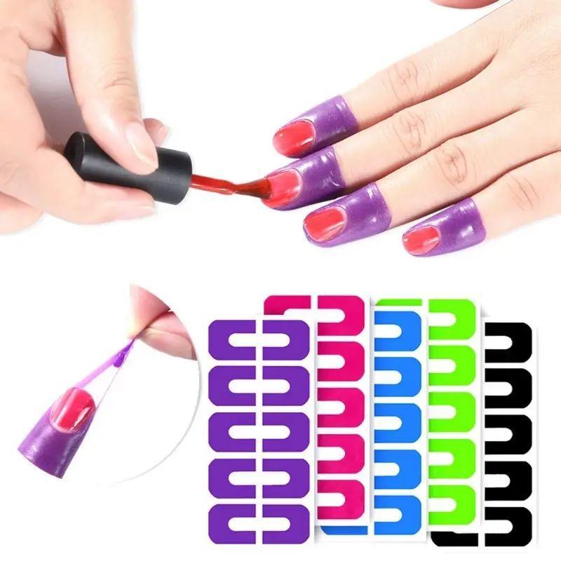 U-shaped Nail Polish Protector, 10pcs set Anti-overflow Nail Polish Barrier, Hot Stamping for Nail Polish, Nail Art Tool