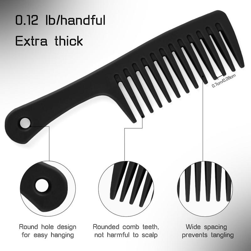 Wide  Comb for Curly, Detangling, and Wet Hair - Large Black Comb for Women