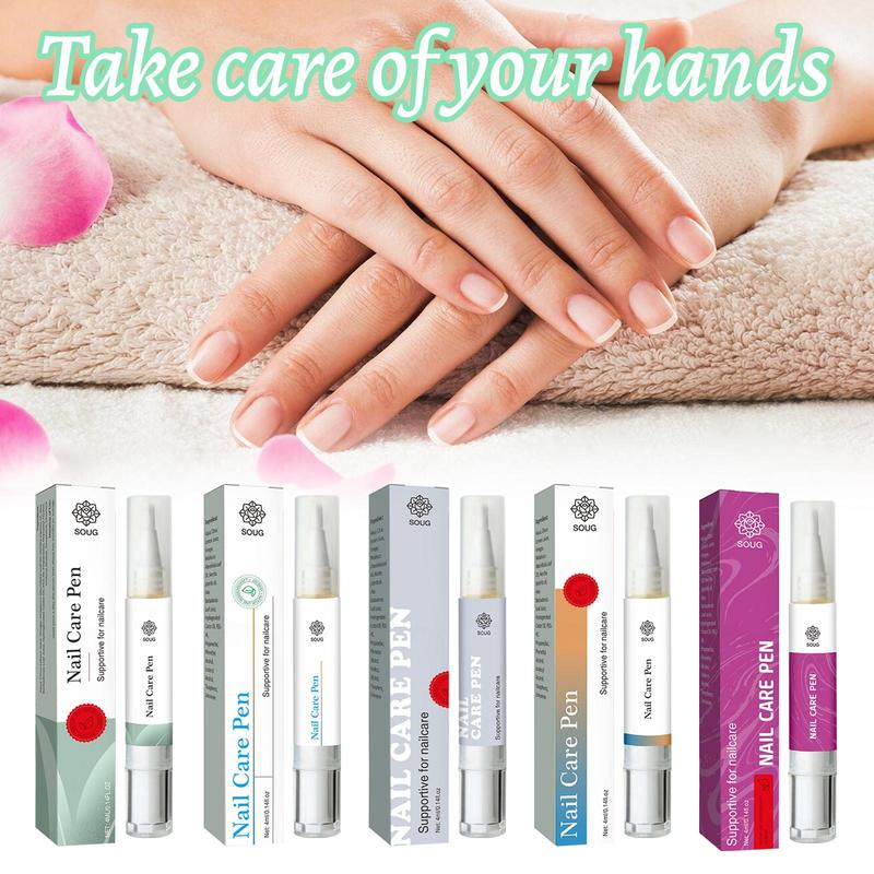 Nail Care Oil Pen, 5 Counts set Nail Strengthening Oil, Moisturizing Nail Care Product for Women & Girls, Manicure Nail Art Product