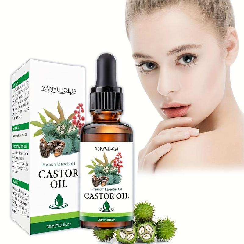 Castor Oil, Cold Pressed Unrefined Castor Oil for Dry Hairs, Skin & Nails, Deeply Moisturizing Hair Care Oil, Hair Care Product for Women & Men