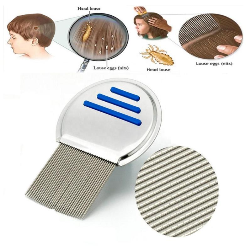 Stainless Steel Head Lice Comb, 3 Counts set Professional Head Lice Removal Tool for Kids & Adults