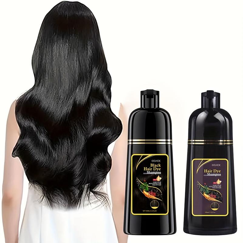 Black Hair Color Shampoo (100ml 3.52oz) 3 in 1 Hair Color Shampoo, Grey Coverage, Smoothing Shampoo