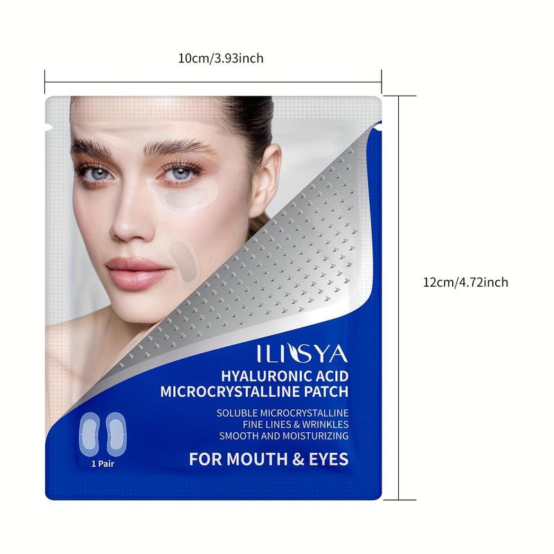 Hyaluronic Acid Micro-needle Patches for Mouth & Eyes, 2 Pairs Moisturizing Eye Patches, Eye Care Products for Women & Men, Daily Skincare Products