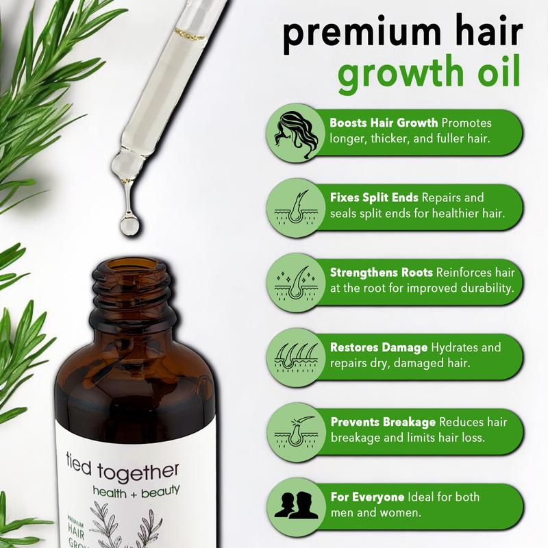 Organic Rosemary & Black Seed Hair Growth Oil with Scalp Massager - Strengthens & Nourishes for Thicker, Longer Hair - 50ml natural