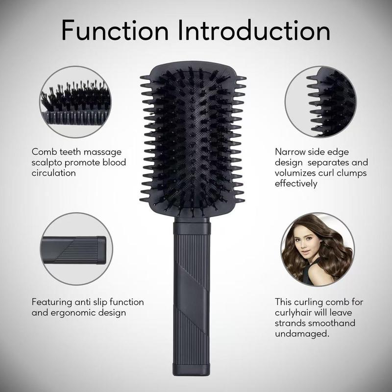 Curly Hair Brush Defining, Volume Brush for Curly Hair, Curl Defining Brush, Shaping and Styling Women's Curls (Green 1PC)