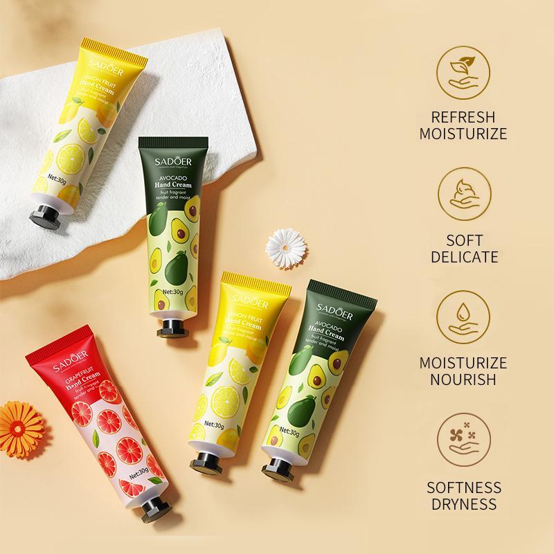 5pcs set Hydrating & Moisturizing Hand Cream Set, Fruit-scented Hand Creams For Soft Skin, Christmas Gift