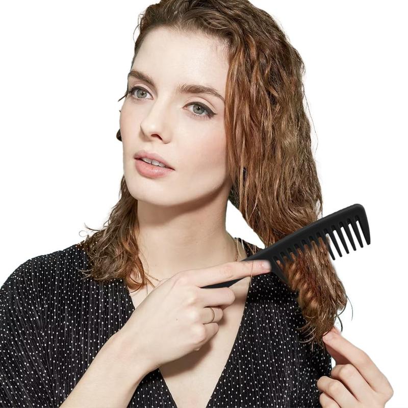 Wide  Comb for Curly, Detangling, and Wet Hair - Large Black Comb for Women