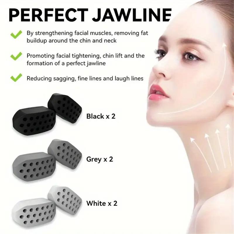 Silicone Jawline Exercisers, 2 Counts set Facial Jawline Sculptors, Jawline Muscle Training Tools For Beginners, Women & Men, Christmas Gift, Summer Gift