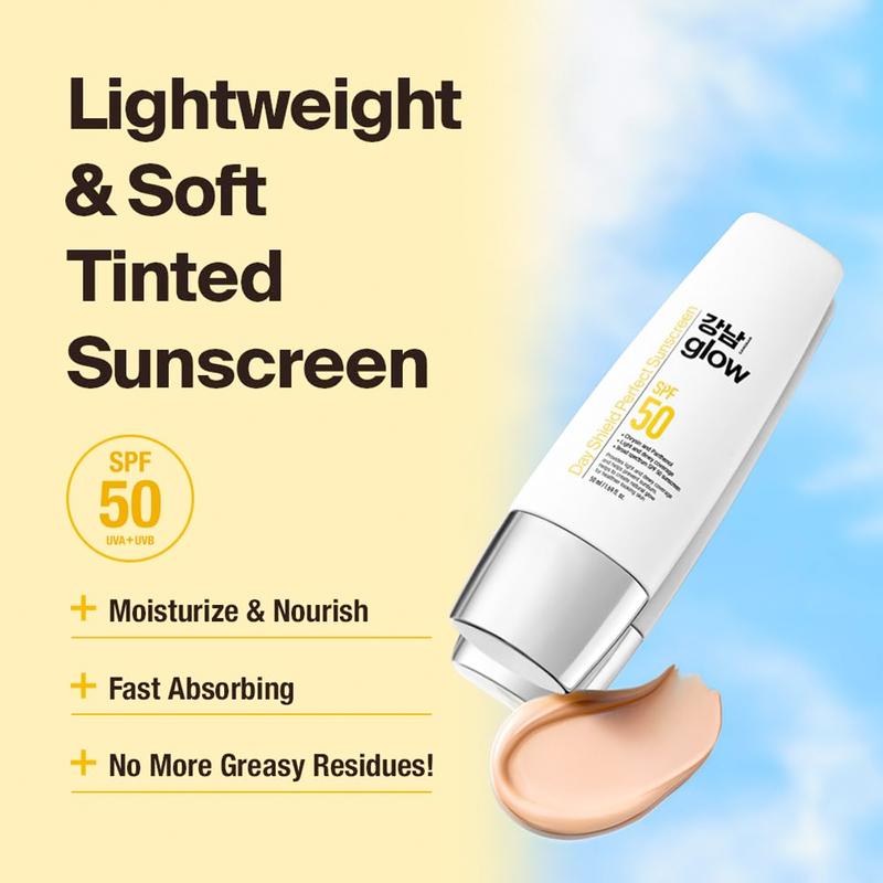 GANGNAM GLOW - Day Shield Perfect Sunscreen SPF50+ Broad Spectrum | KOREAN MINERAL SUNSCREEN WITH NO WHITECAST, NEXT HOLY GRAIL K-BEAUTY SUNSCREEN