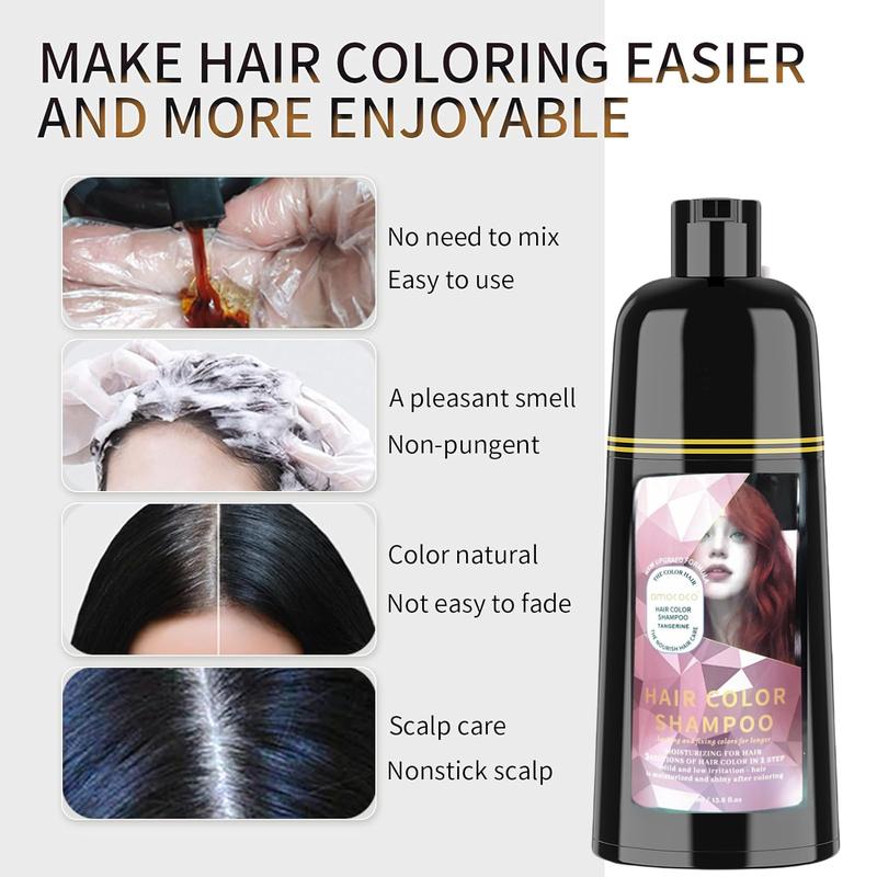 Unisex 500ml Black Hair Color Shampoo - Instant 3 in 1 - 99.9% Gray Hair Coverage - Herbal Ingredients - Multiple Colors Available - Plant Hair Dye - Haircare Summer Gift - Nourishing Conditioner  Cleanser Pack Pack